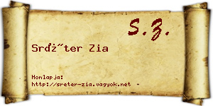 Sréter Zia névjegykártya